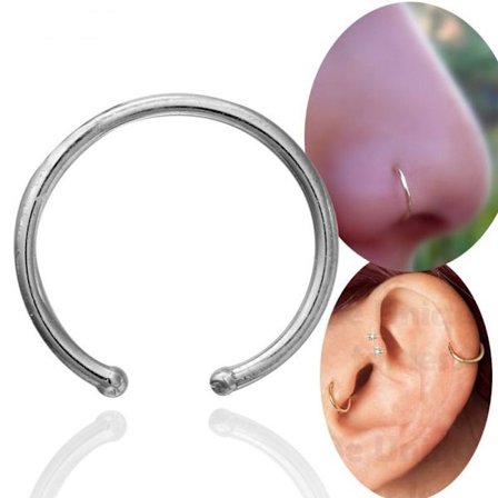 925 Sterling Silver guld näsa piercing