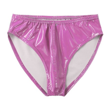 Miesten wet look -alushousut joustavalla vyötärönauhalla ja kiiltonahalla