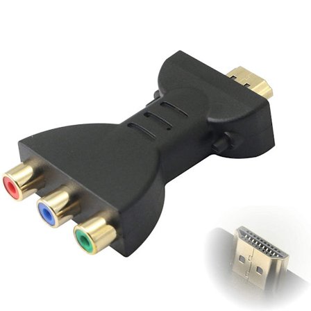 Adapter HDMI Hane till 3 RCA Hona Komposit Video Ljud VA Komponent Konverter Adapter Lämplig för HDTV DVD och de flesta LCD-projektorer
