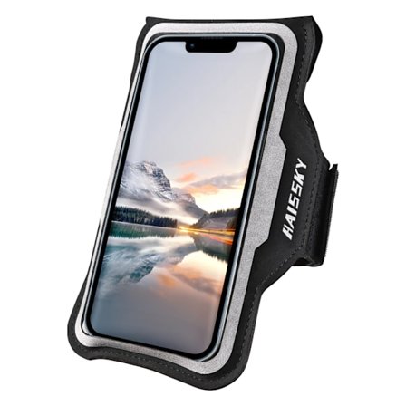 HAISSKY Ultratunt Löpararmband för iPhone 15 14 13 12 11 Pro Max 15 Plus Samsung S24 Ultra Xiaomi Bälte Armväska Ficka