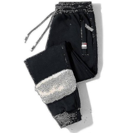 Vintervarme fleecebukser til mænd lammeuld tykke afslappede termiske joggingbukser mandlige bukser D mode mænd joggers
