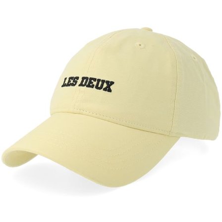 Les Deux - Svart unconstructed Keps - Mini Blake Pale Banana Yellow Dad Cap @ Hatstore