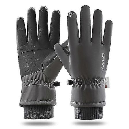 Skihandsker - Vandtætte, Åndbare Snowboardhandsker, Varme Vinterhandsker, Passer til Mænd & Kvinder GRAY M GRAY