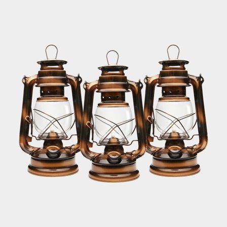 Farol de tormenta / farol de queroseno NOCK Mysingen X, 250 mm, color cobre, con mecha, pack de 3