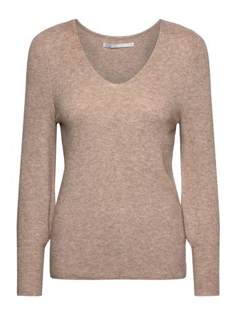 Onlatia L/S V-Neck Cuff Knt Noos Beige ONLY