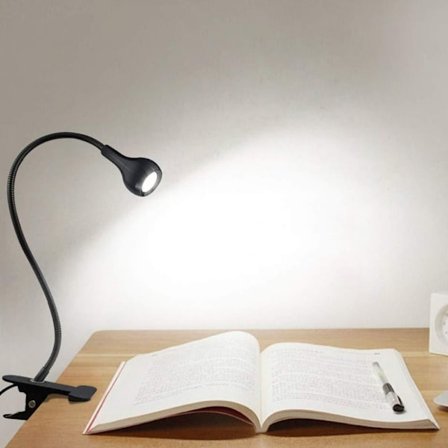 Lese-LED-lys Lysende lampe SVART(HVIT LYS) SORT(HVIT