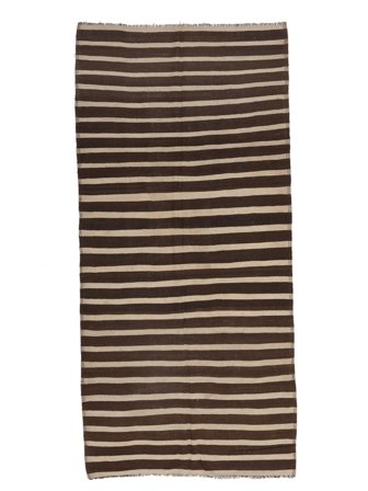 Hand Woven Afghan Vintage Kilim Rug 164X346 Vintage Wool Black/Orange