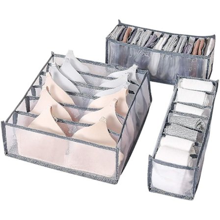 Tredelt sæt bh opbevaringsboks skuffe adskillelse og sortering gitter bh sortering boks