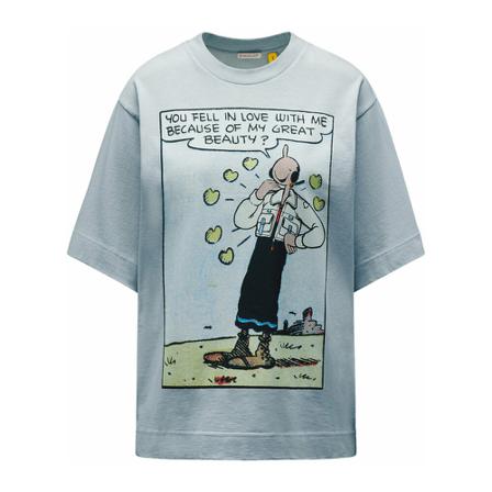 Moncler - T-shirts - Blå - Dam - Storlek: S, Dam, Storlek: S