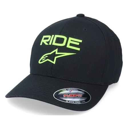 Alpinestars - Schwarz flexfit Cap - Ride Transfer Hat Black/Green Flexfit @ Hatstore