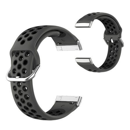 Fitbit Sense / Versa two-tone silicone watch band - Coal-Black