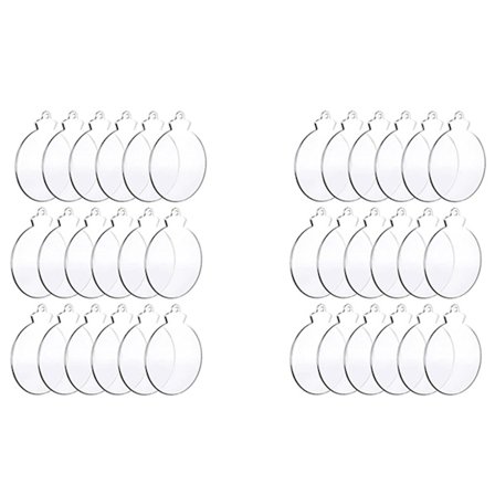 100 stk Runde Akryl Julernament Blanke Transparente Akryl Ornament Med Hull For DIY Håndverk