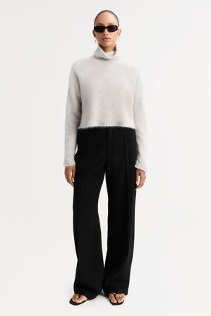 Soft Goat - Brushed Turtleneck - L - Light Grey