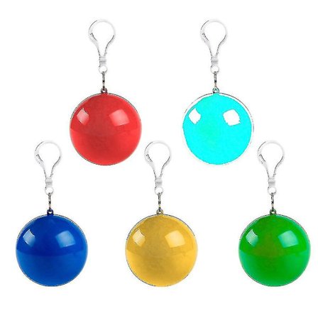 5 stk. Plastik Engangs Unisex Bærbar Poncho Regntøj Bold Regnfrakke Bold Til Børn Kvinder Voksne Mænd Rejser Camping-max