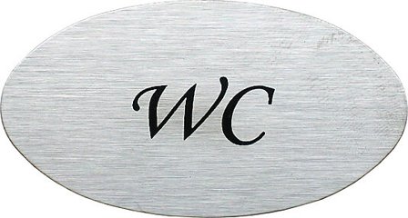 ESBADA Dørskilt WC oval matt krom