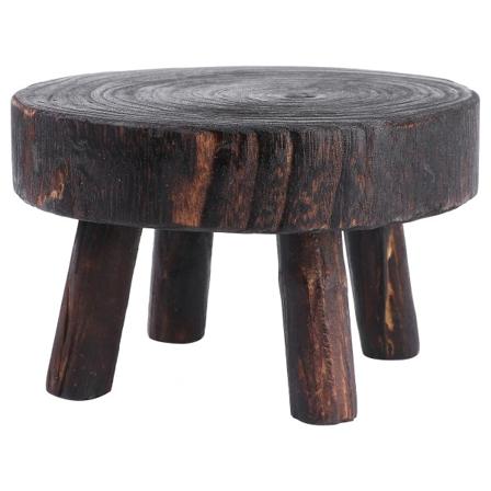 1 stk Solid Tredekorasjon Avføring Formet Blomsterpotte Stativ Oppbevaringsholder Lysestake Kaffe 14x14cm Coffee 14x14cm