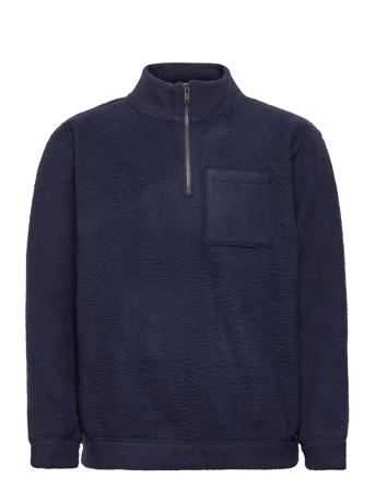 100% Recycled Polyester Sherpa Half-Zip Sweatshirt Blue GAP