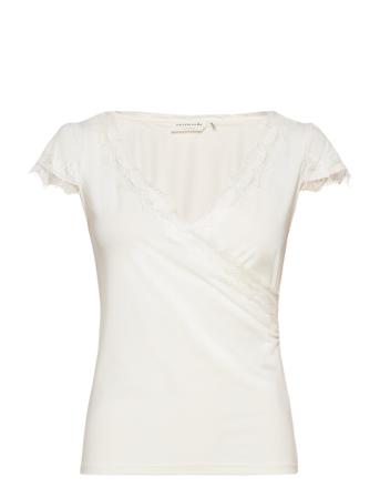 T-Shirt Ss T-shirt Top Hvid Rosemunde