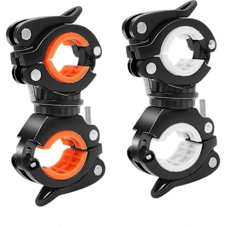 2 stk. Sykkel Lykt Klemme, 360 Graders Roterende Sykkel Lykteholder, Universell Klemme Sykkel Feste, For Sykkel LED Lampe Stativ