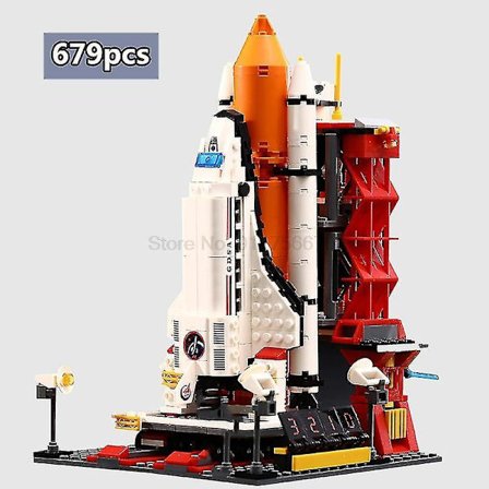 City Space Shuttle Rocket Launch Center Atellite Astronaut Airplane Model Building Blocks Bricks Kids Toys For Children Giftsno Box