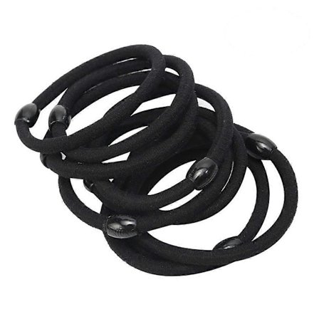 8 stk. Svarte Gummistrikker Svarte Elastiske Hårstrikker Stretch Gummistrikker Hår Hårstrikker Krøllete Hår Hårtilbehør