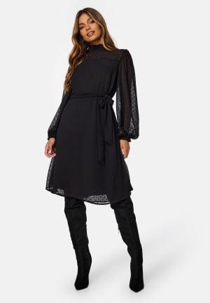 Happy Holly Pavlina Dobby Dress 36/38 Black Mekot Dam