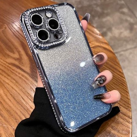 iPhone 16 Pro Skal med Diamant Gradient Glitter TPU - Skydda din telefon med stil!
