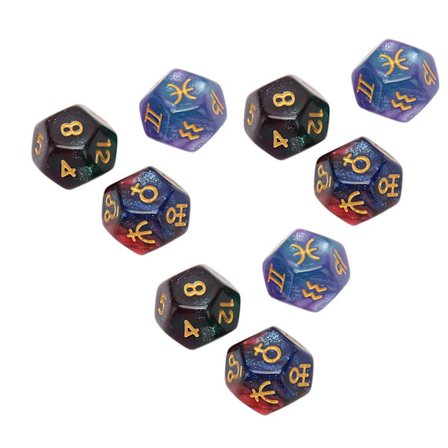 9 stk polyedriske terninger sæt Vandafvisende plast Letvægts bærbare bordspil terninger til rejser Picnic Gradient farve