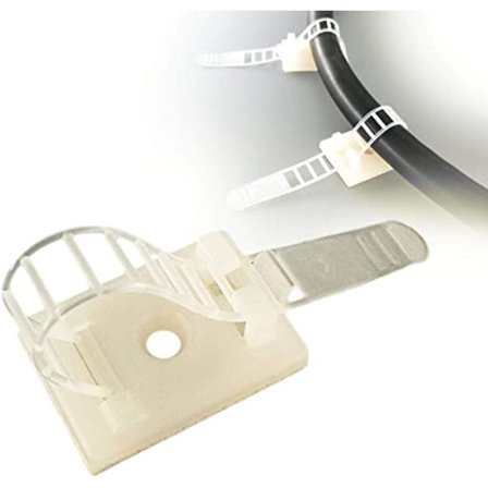 Johdonhallintaklipsit läpinäkyvät (keltaiset) ruuviliitännällä (50 kpl)