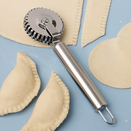 Blomsterrullepresse i rustfritt stål, teksturert blondekutter for baking og paifyll