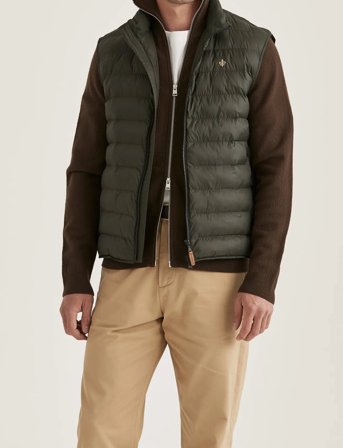 Morris Norfolk Liner Vest - Khaki green - L