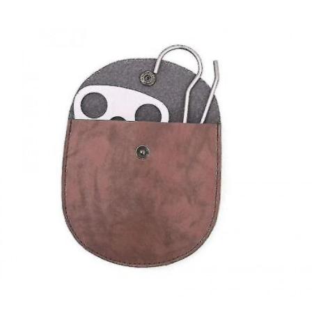 Utendørs Ringkrok Rustfritt Stål Bærbar Trekant Gryteholder 1 Løfte Ring + 1 Krok + 1 Lærveske Sølv