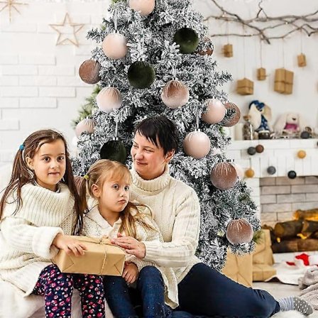 Julepynt 8CM Plysj Julekule Juledekorasjon Scene Dekor Juletre Hengende Plysj Julekule