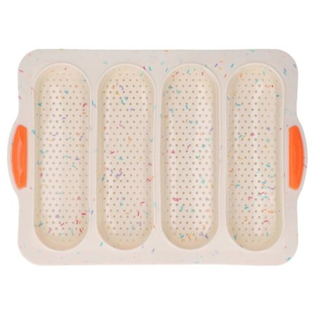 Baguetteform 4 Spor Silikon Myk Glatt Overflate Brødform Bakebrett Kjøkkenverktøy Beige