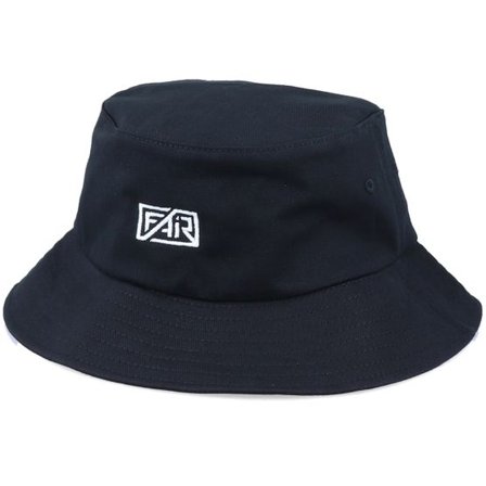 Fair - Svart bucket Hatt - White Logo Black Bucket @ Hatstore