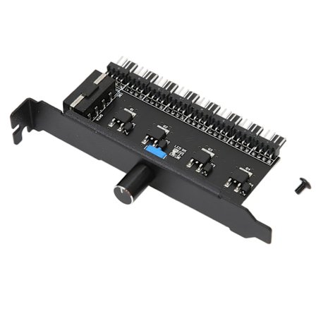 Viftehub 12V 3pin 4pin 1 Knott 8 Kanaler Stabil Presis Viftehastighetskontroller med Skrue for Datamaskin CPU ChassisIDE-grensesnitt