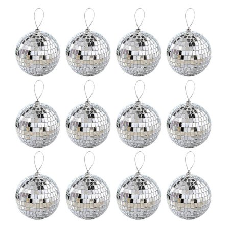 6/12x 2/3/4/6cm Disco Speilkule DJ Lys Sølv Dansefest Scene Belysning Eve