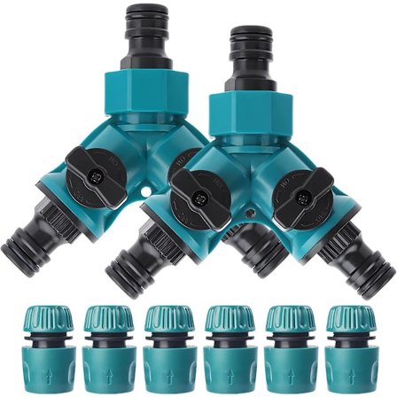 Y-stycke Kranfördelare - 2-vägs Y-fördelare med 2 separata avstängningsventiler - 2-vägs Y...