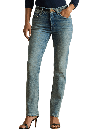 Lauren Ralph High-Rise Straight Ankle Jean Byxor Dam Blå 38