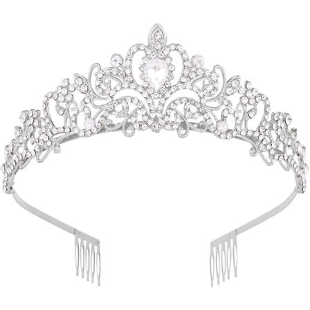 Crystal Tiara Crown Sliver Hodebånd Hodeplagg Rhinestone Hår Smykker Dekor For Kvinner Damer