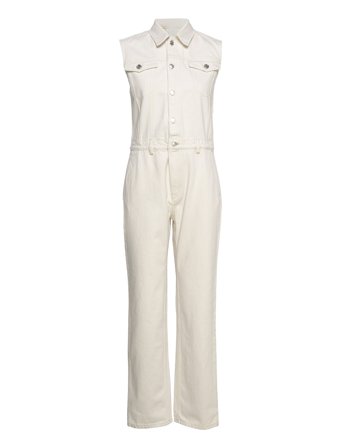 Julia Rigid Denim Jumpsuit Cream WOOD WOOD