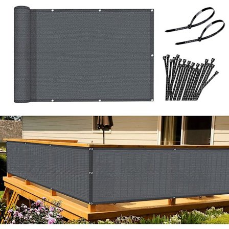 Balkonafskærmning Have Balkonafskærmning 90x300 cm 185g/m2 Vind- og UV-bestandig, med huller og kabelbindere Antracit