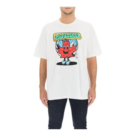Dsquared2, T-Shirts Biały, Mężczyzna, Rozmiar: L