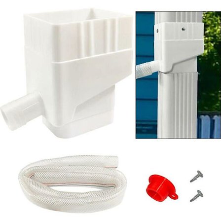 Regnvandssamler, UV-resistent Professionel Regnvandssamler Kit Kompatibel Udendørs Græsarealer, Hvid