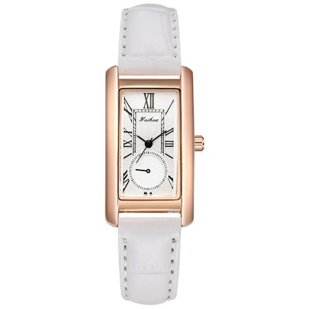 Casual Damklockor Armband Läderrem Oval Kvarts Damklocka Damklocka Armbandsur Relogio Feminino Brun Klocka