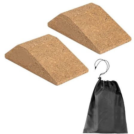 2 stycken kalvhöjningsmattor kork squat kil vikt lyftning halkfri