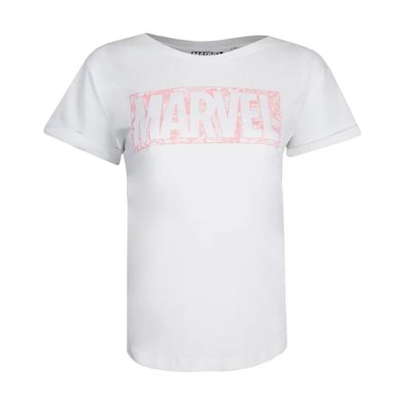 Marvel Dam/Kvinnor Serietidning Bomull Logotyp T-shirt M Vit White M