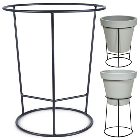 Musta teräskukkateline ruukuille, säädettävä halkaisija