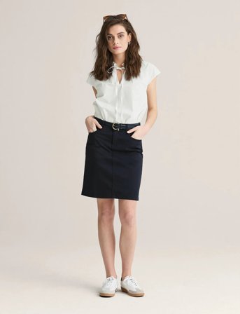Newhouse Ally Chino Skirt - Navy - 34