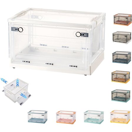 Muoviset säilytyslaatikot kannella, taitettavat, vaatekaapin säilytyslaatikko, loistava makuuhuoneeseen, toimistoon, keittiöön ja retkeilyyn, 